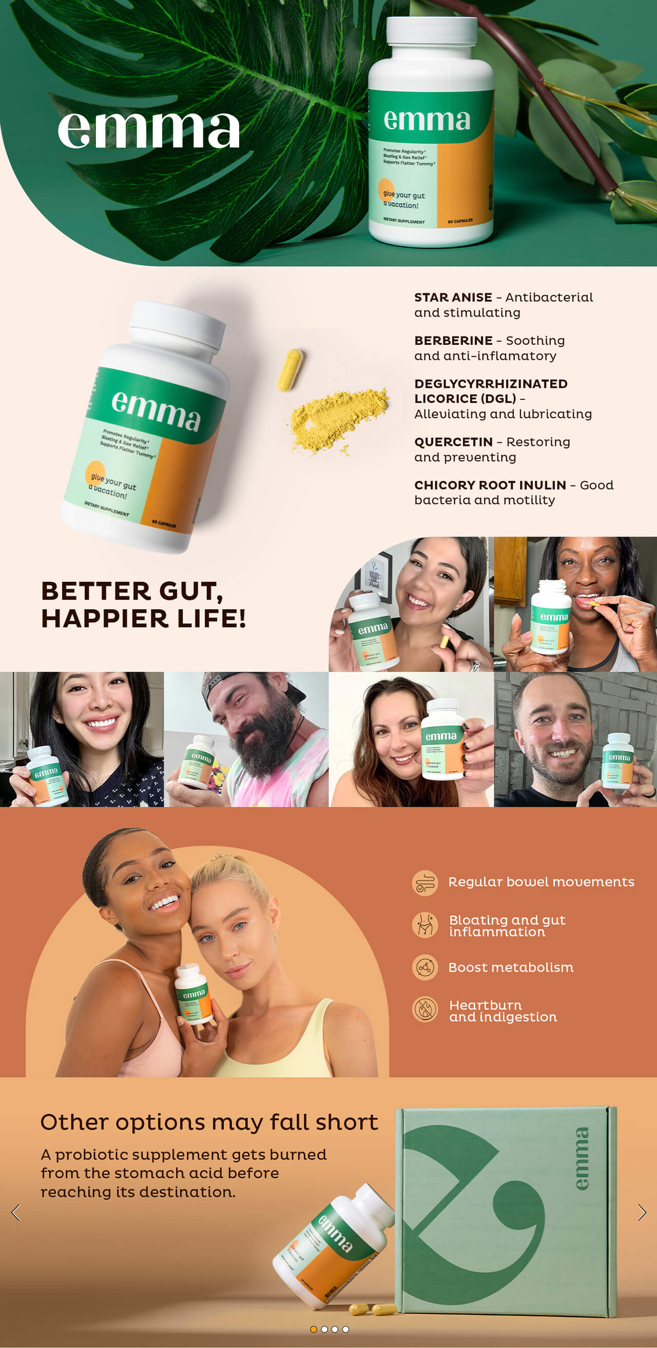 Emma Relief Wellness: Clean, professional supplement presentation with strategic brand-building design.